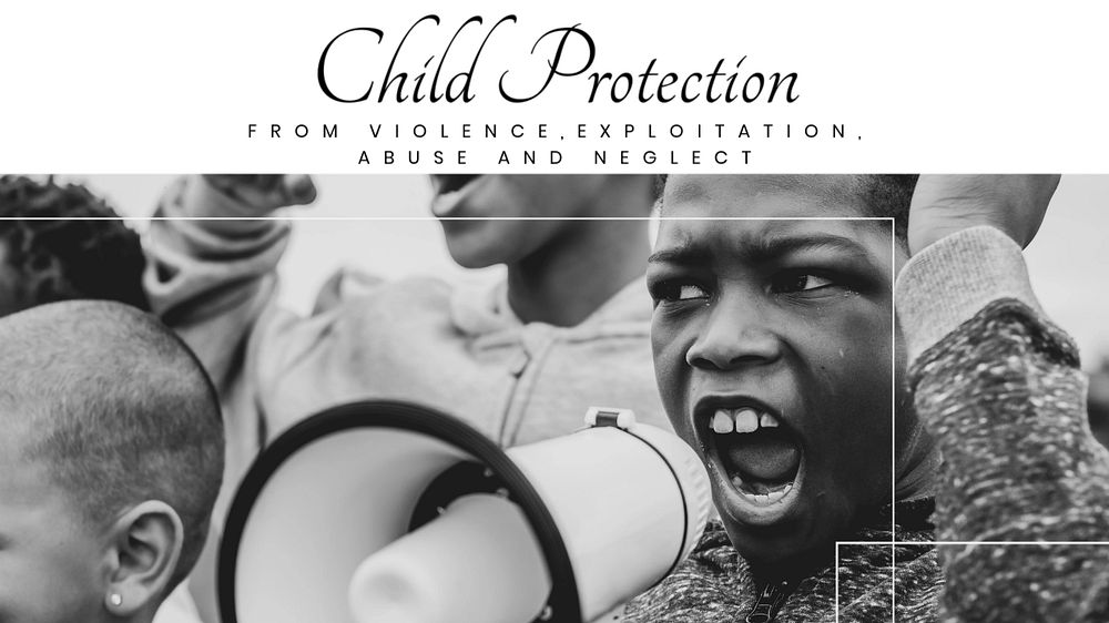 Child protection blog banner template, editable text