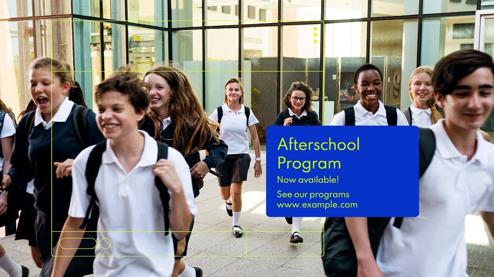 Afterschool program blog banner template, editable text