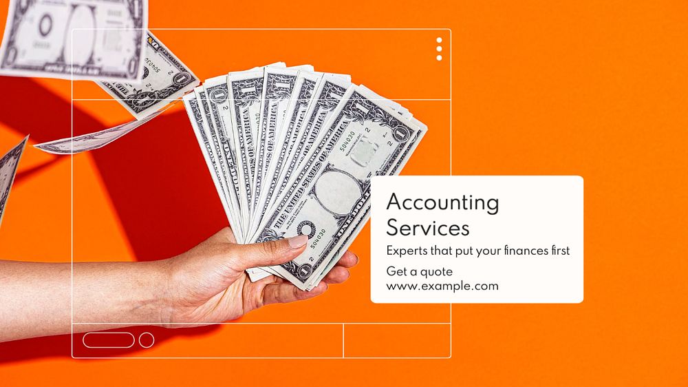 Accounting services blog banner template, editable text