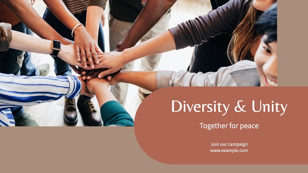 Diversity & unity blog banner template, editable text