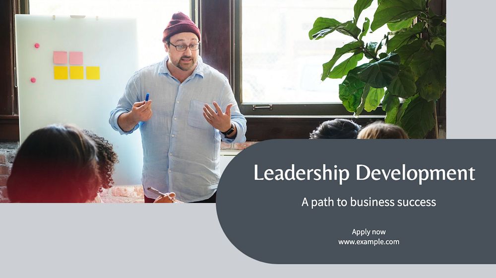 Leadership development blog banner template, editable text