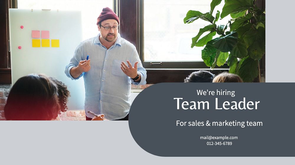 Team leader blog banner template, editable text