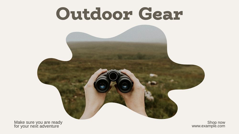 Outdoor gear blog banner template, editable text