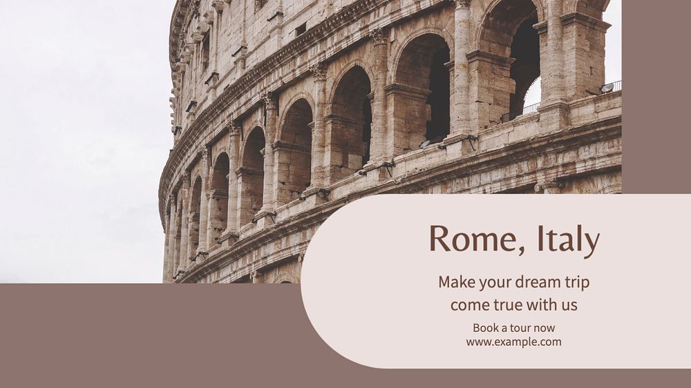 Italy tour blog banner template, editable text