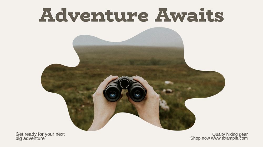 Adventure awaits blog banner template, editable text