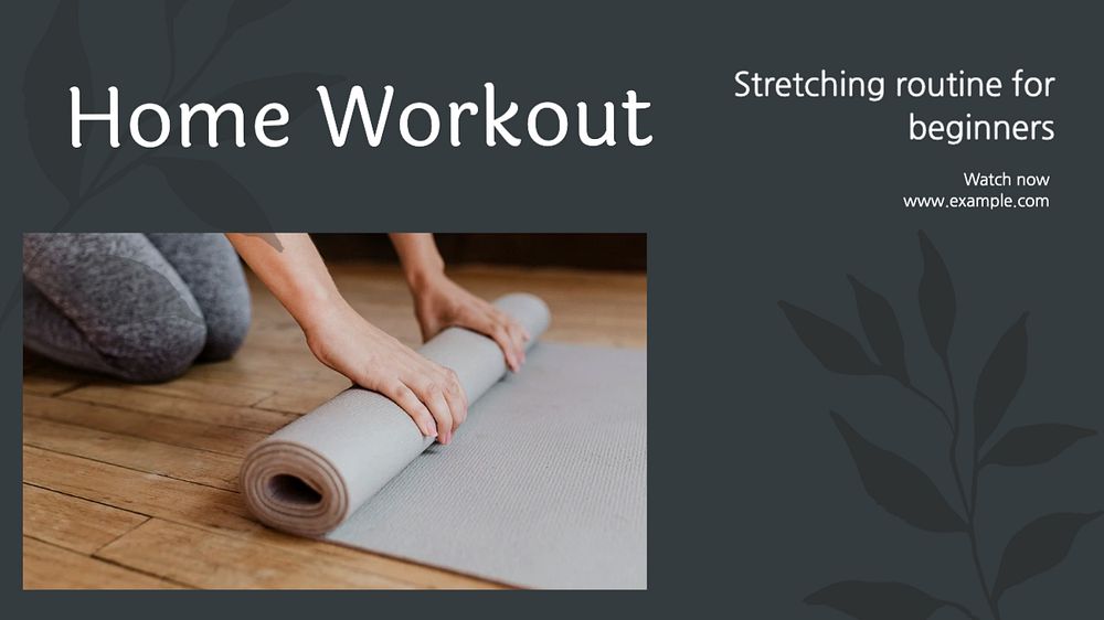 Home workout blog banner template, editable text