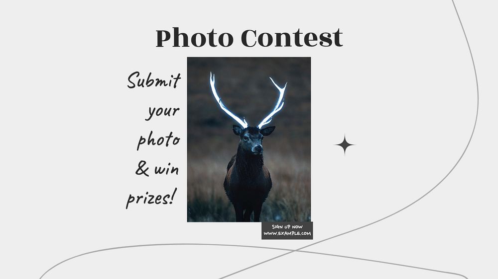 Photo contest blog banner template, editable text