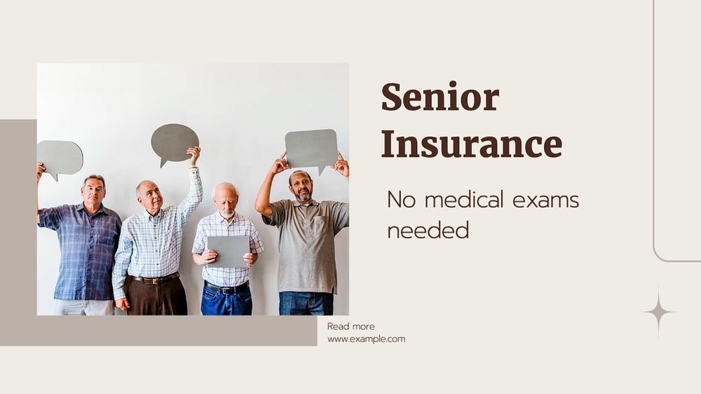 Senior insurance blog banner template, editable text