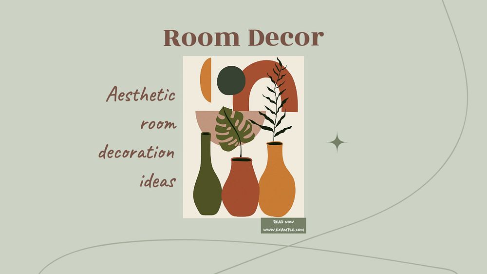 Room decor ideas blog banner template, editable text