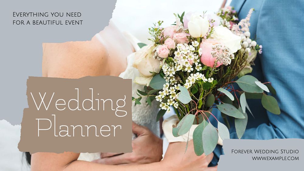 Wedding planner blog banner template, editable text