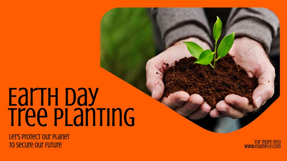 Earth day & tree blog banner template, editable text