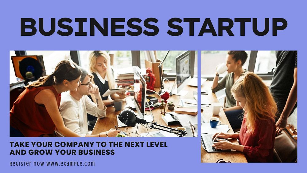 Business startup blog banner template, editable text