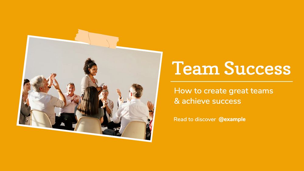 Team success blog banner template, editable text