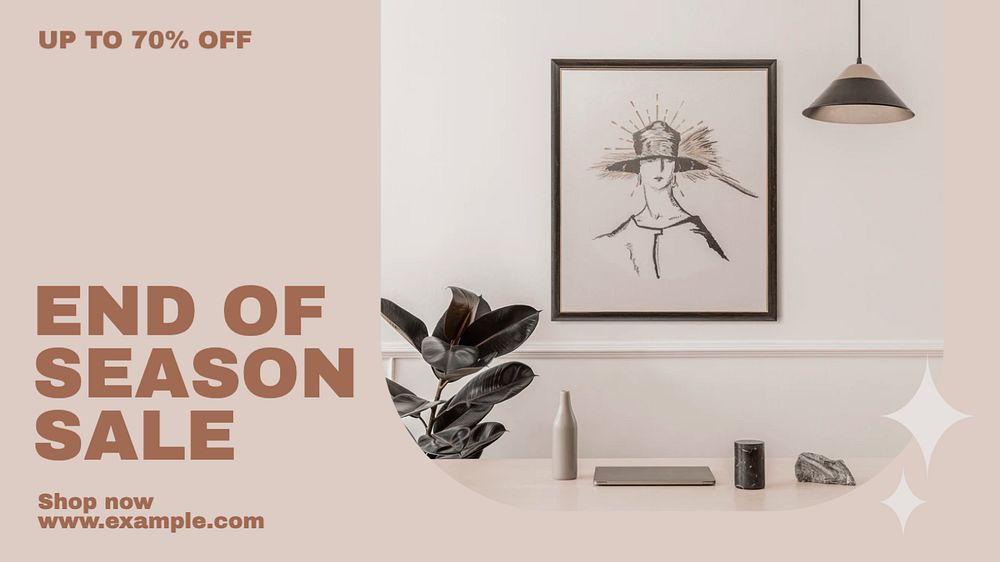 End of season sale blog banner template, editable text