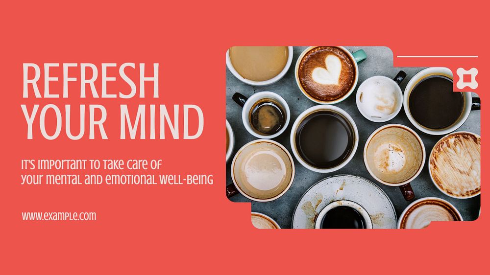 Mental health center blog banner template, editable text