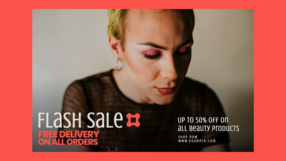 Flash sale blog banner template, editable text