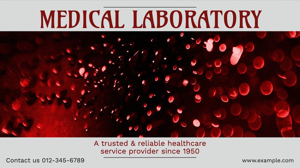 Medical lab blog banner template, editable text