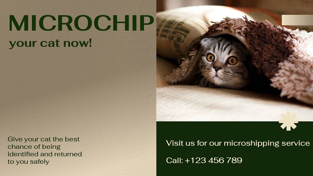 Microchip for animal blog banner template, editable text