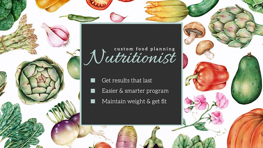 Nutritionist blog banner template, editable text