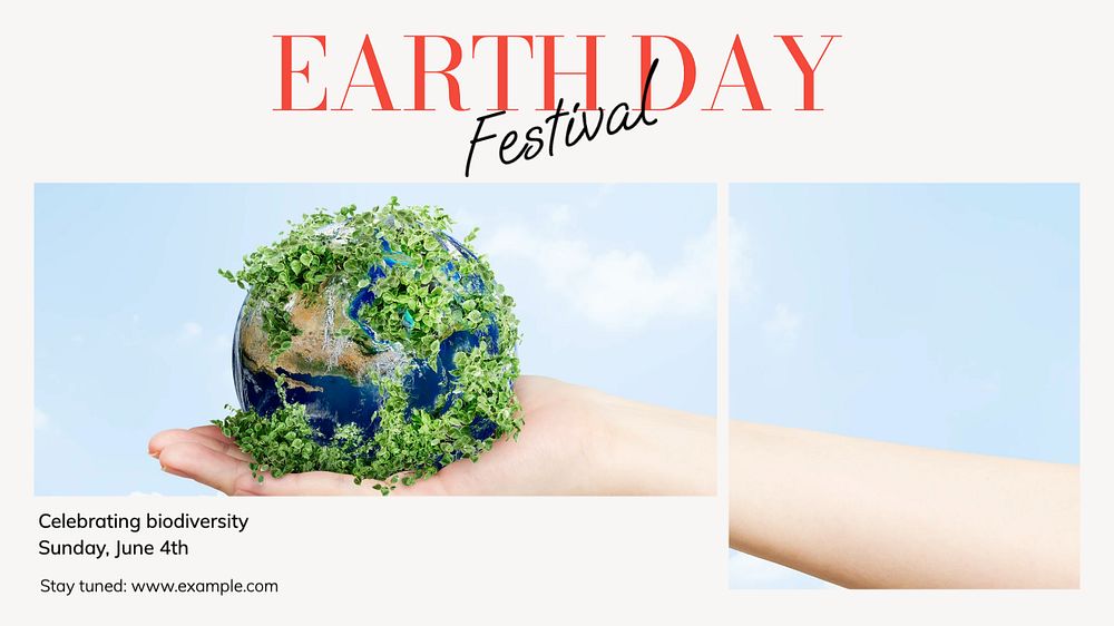 Earth Day blog banner template, editable text