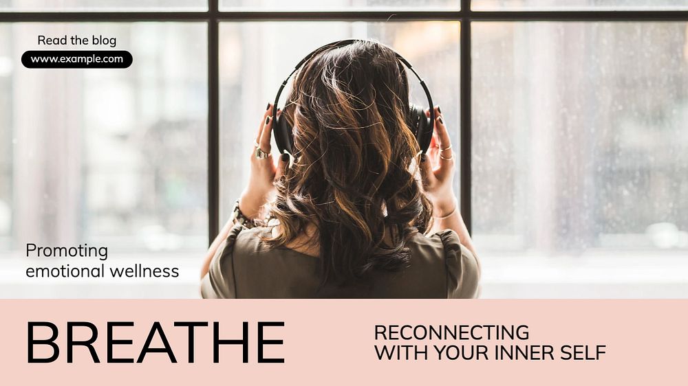 Breathe blog banner template, editable text