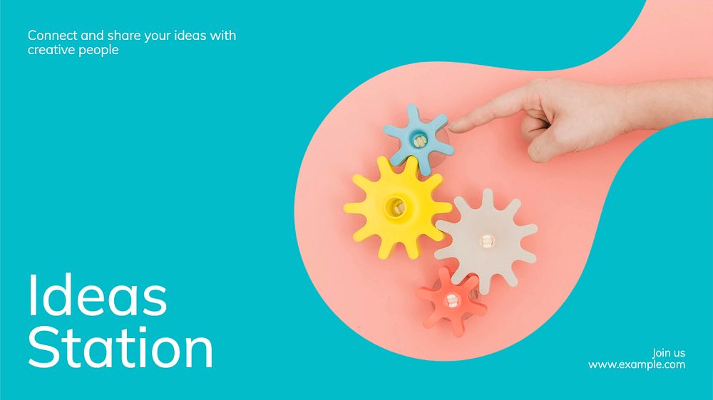 Ideas station blog banner template, editable text