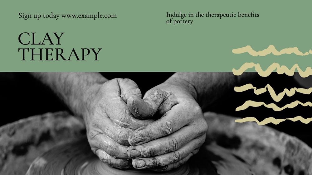 Clay therapy blog banner template, editable text