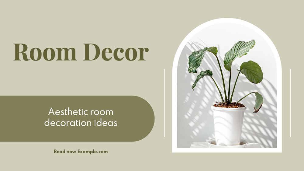 Room decor ideas blog banner template, editable text