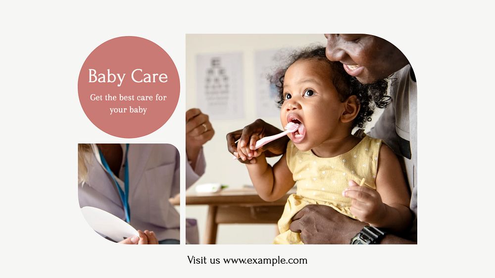 Baby care blog banner template, editable text