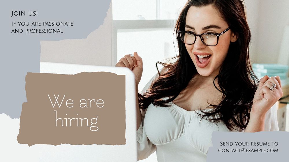 We're hiring blog banner template, editable text