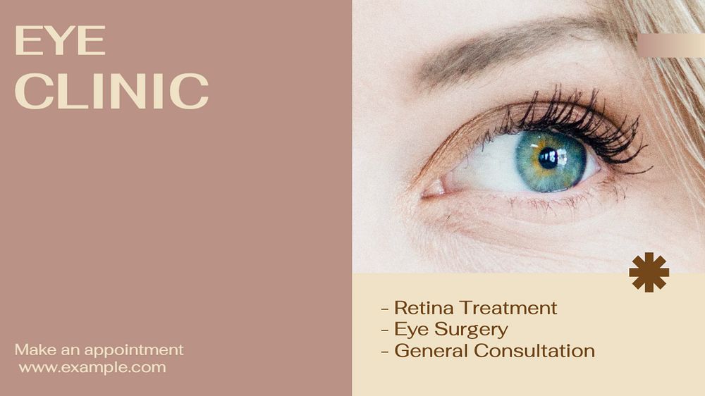 Eye clinic blog banner template, editable text