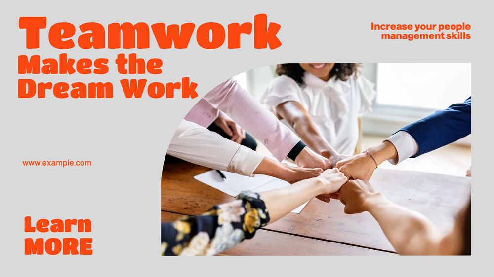 Teamwork blog banner template, editable design