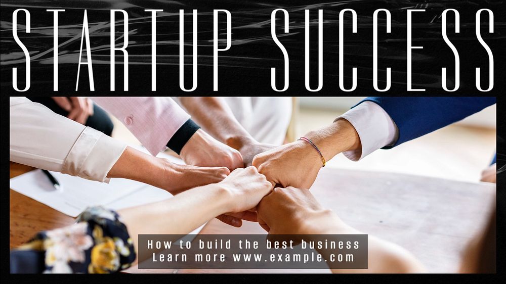 Startup success blog banner template, editable design