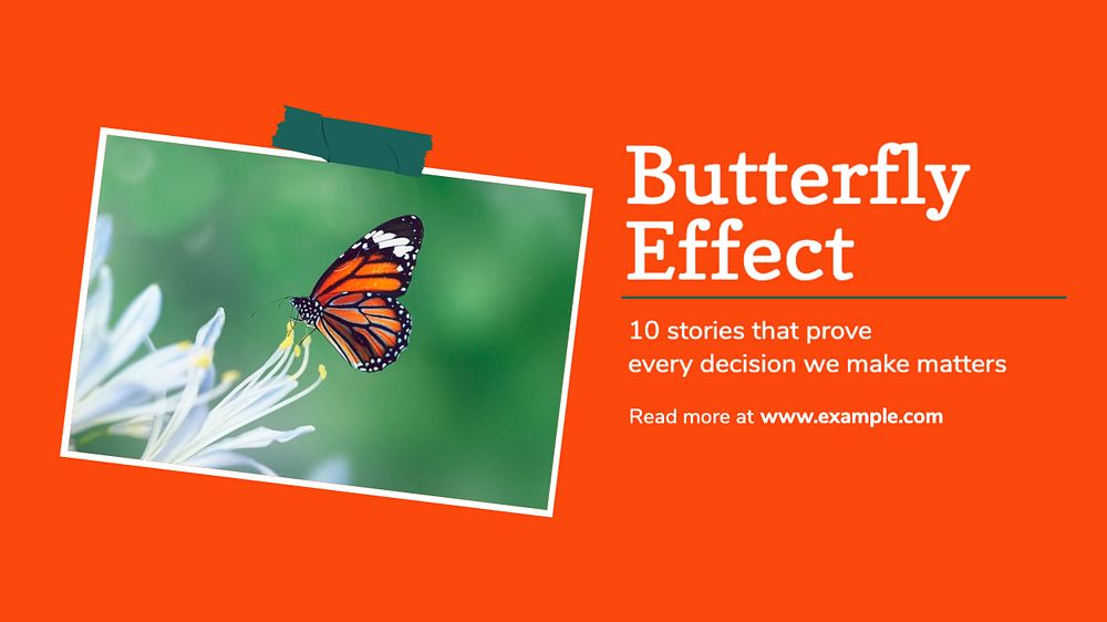 Butterfly effect blog banner template, editable design