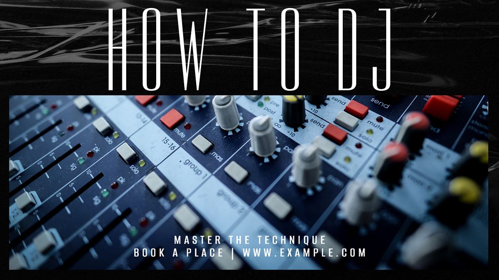 DJ masterclass blog banner template, editable design