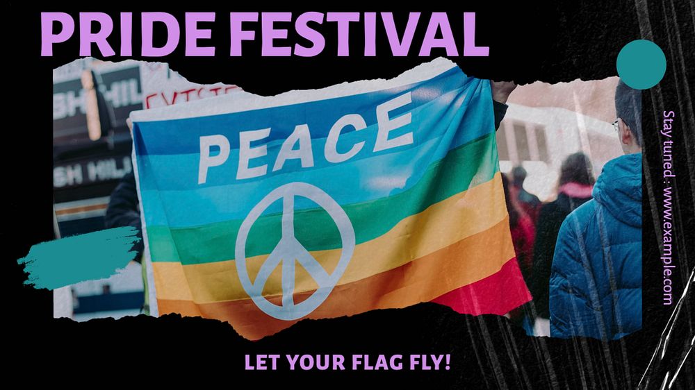 Pride festival blog banner template, editable design