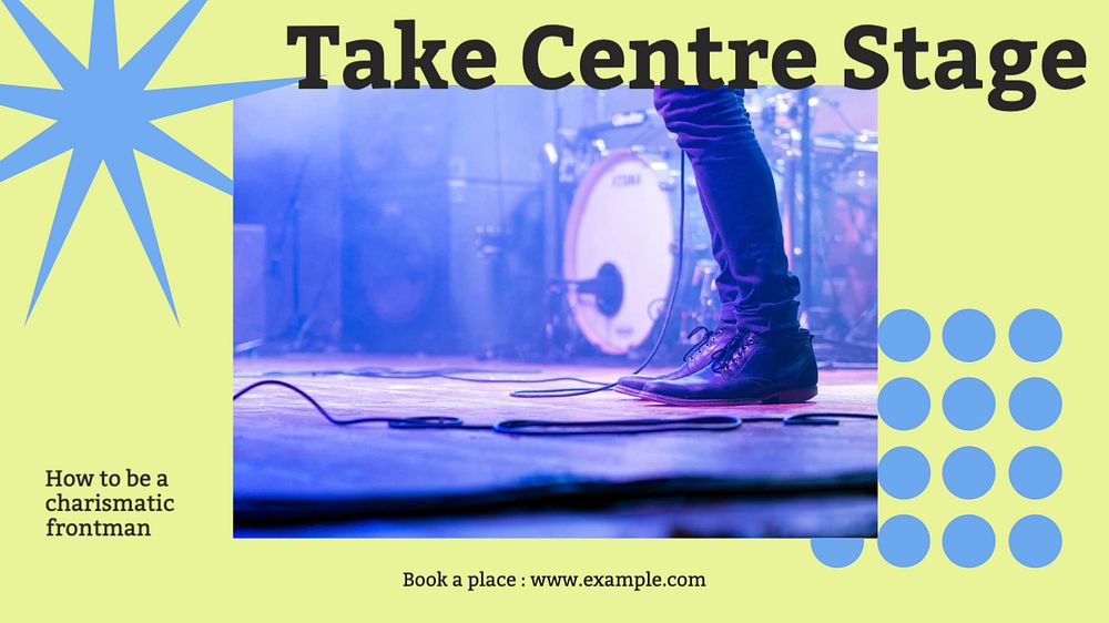 Take centre stage blog banner template, editable design