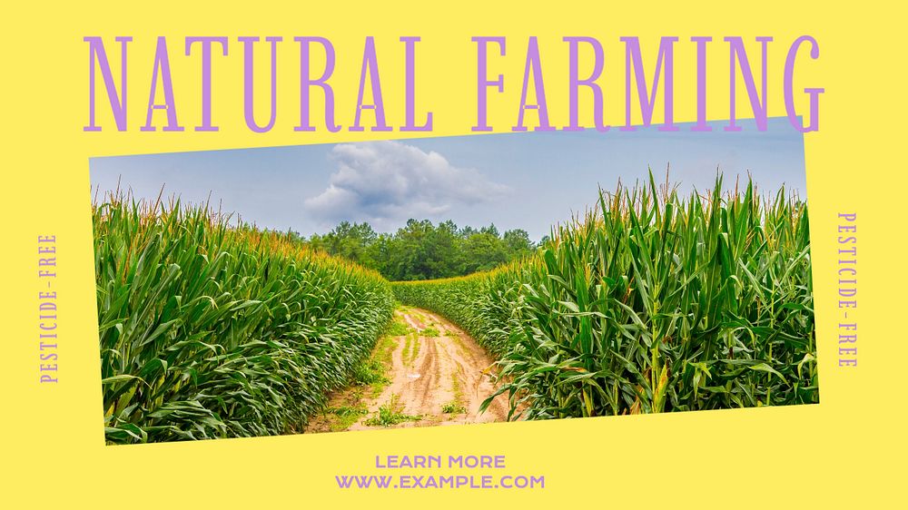 Organic farming blog banner template, editable text