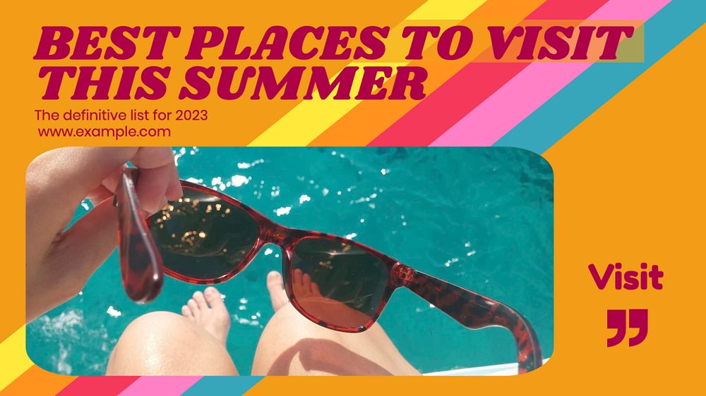 Summer holiday blog banner template, editable design