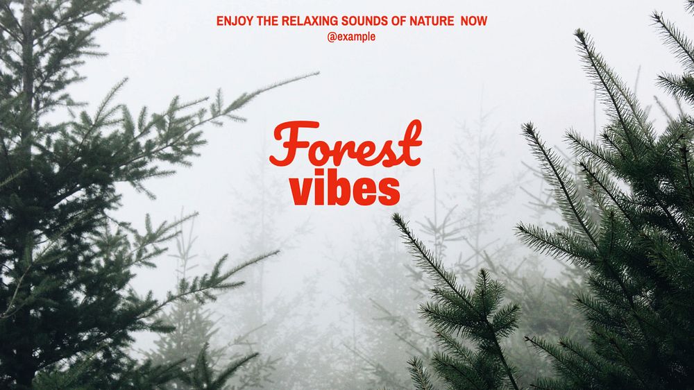 Forest vibes blog banner template, editable text