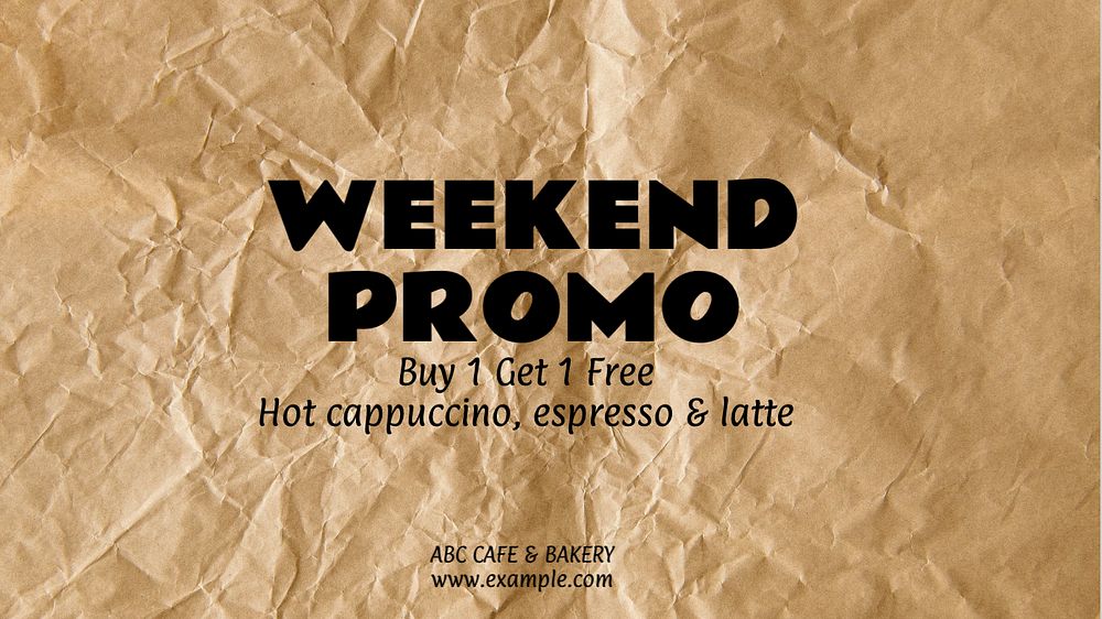 Weekend promotion blog banner template, editable text