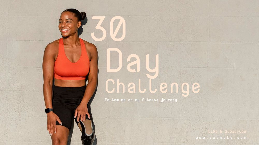 30 day challenge blog banner template, editable text