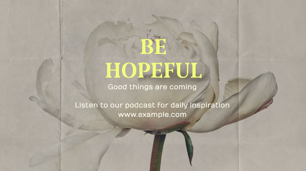 Be hopeful blog banner template, editable text