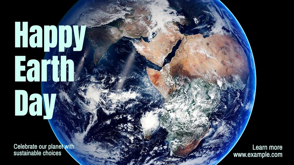 Earth day blog banner template, editable text