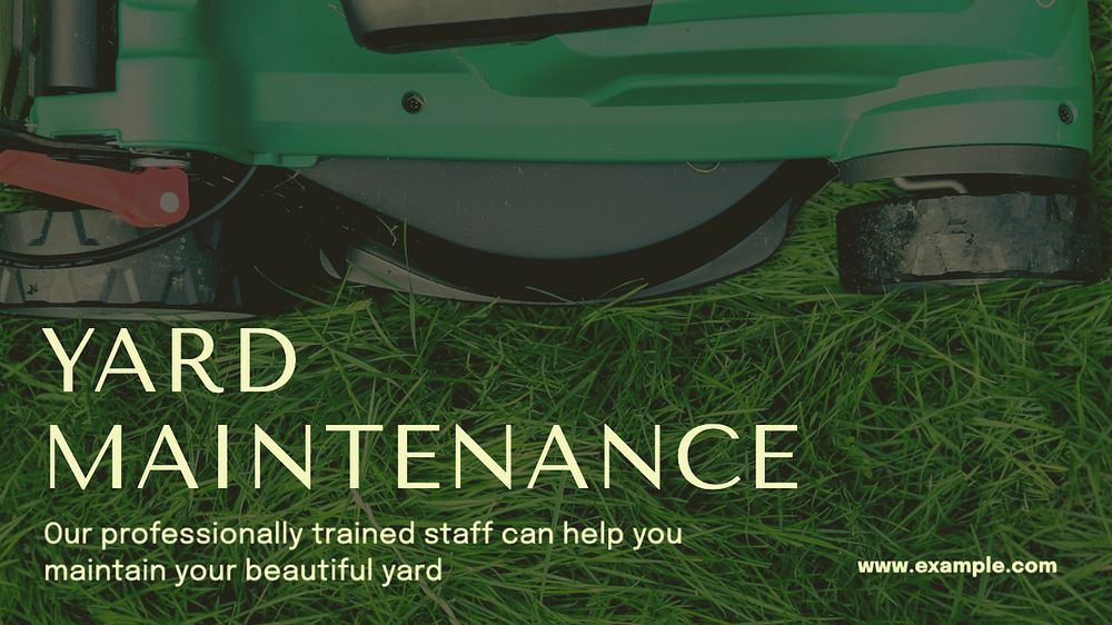 Yard maintenance blog banner template, editable text