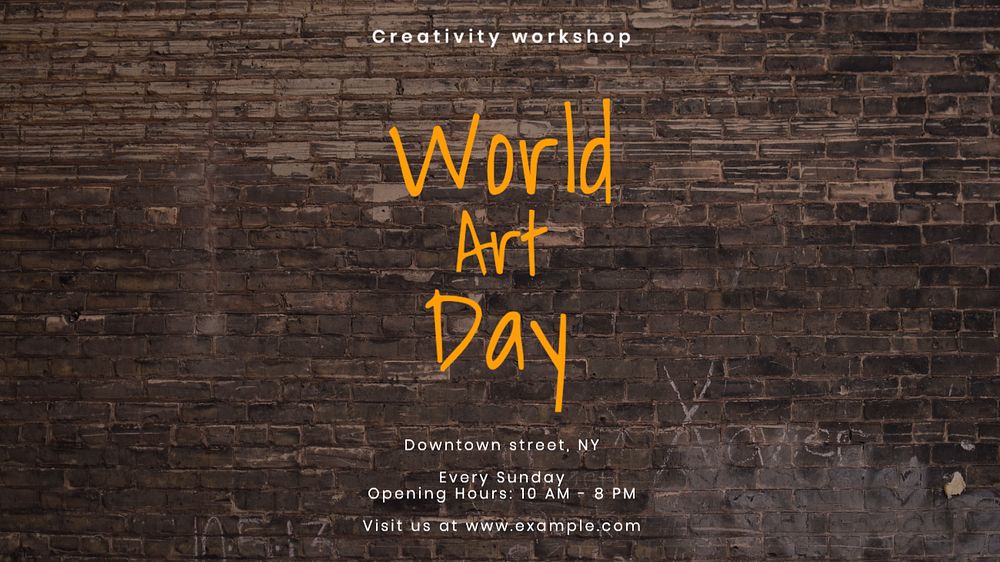 World art day blog banner template, editable text