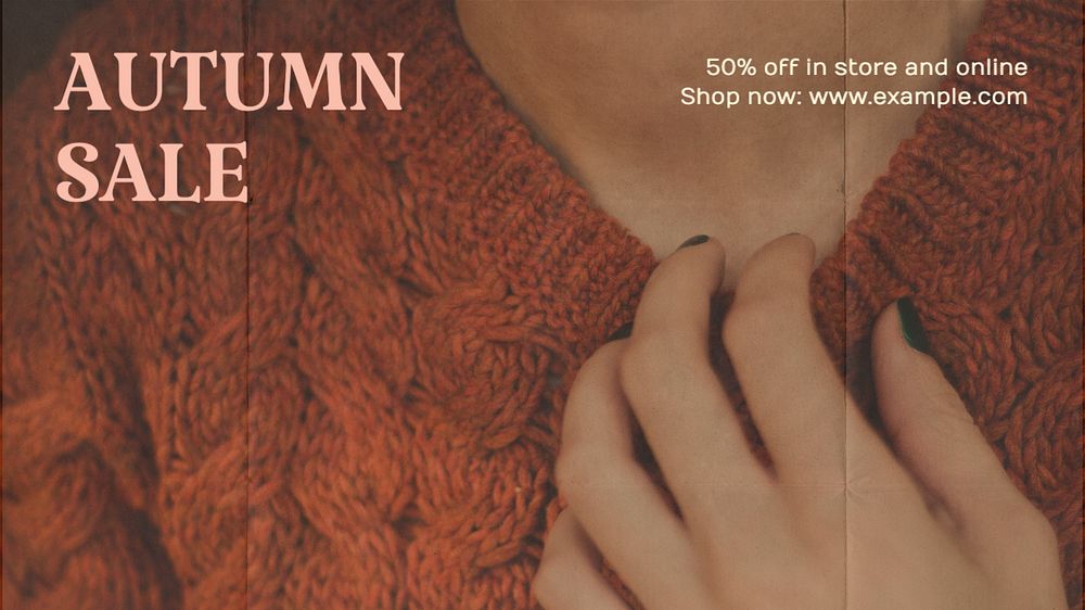 Autumn sale blog banner template, editable text