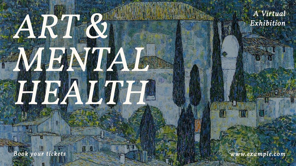 Art & mental health blog banner template, editable text