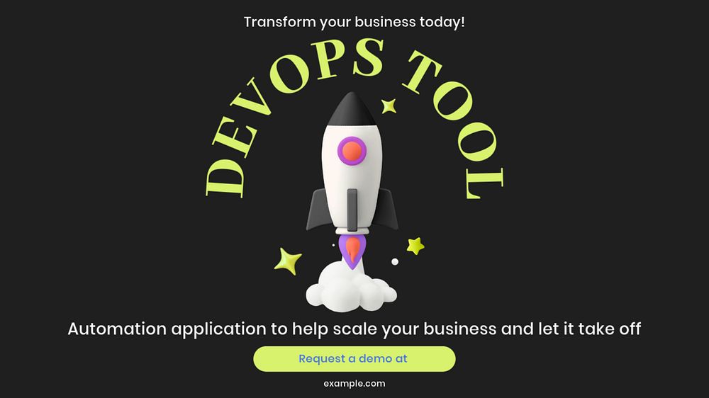 DevOps application ad blog banner template, customizable design