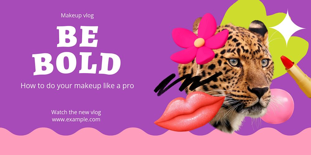 Makeup artist hiring Twitter ad template, editable text & design